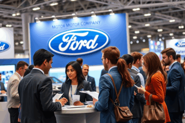 A diverse group of professionals working at Ford Motor Company