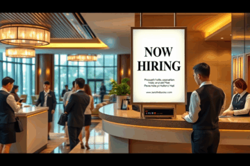 A welcoming Hilton Hotel entrance representing job opportunities.