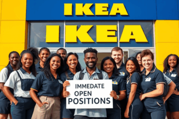 Image showcasing IKEA job opportunities and immediate open positions.