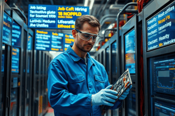 An Electronics Technician working on electronic systems and devices.