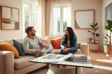 A family reviewing their options for a low interest home loan.