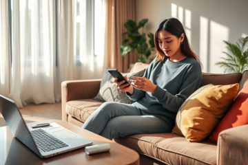A person applying for a loan using their mobile phone.