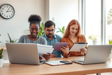 A person reviewing financial statements before applying for credit.