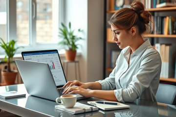 A person analyzing online loan options on a computer.