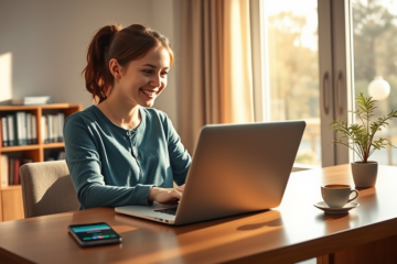 A person applying for an easy online loan with reduced rates and simple process.